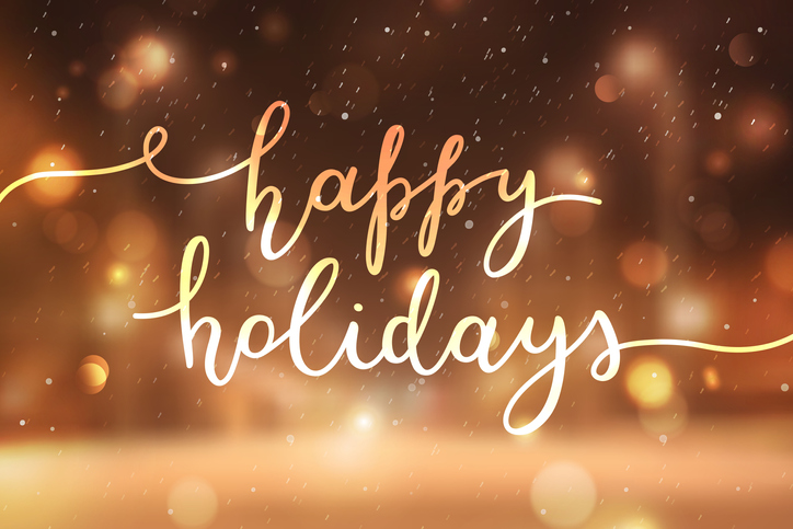 happy holidays lettering